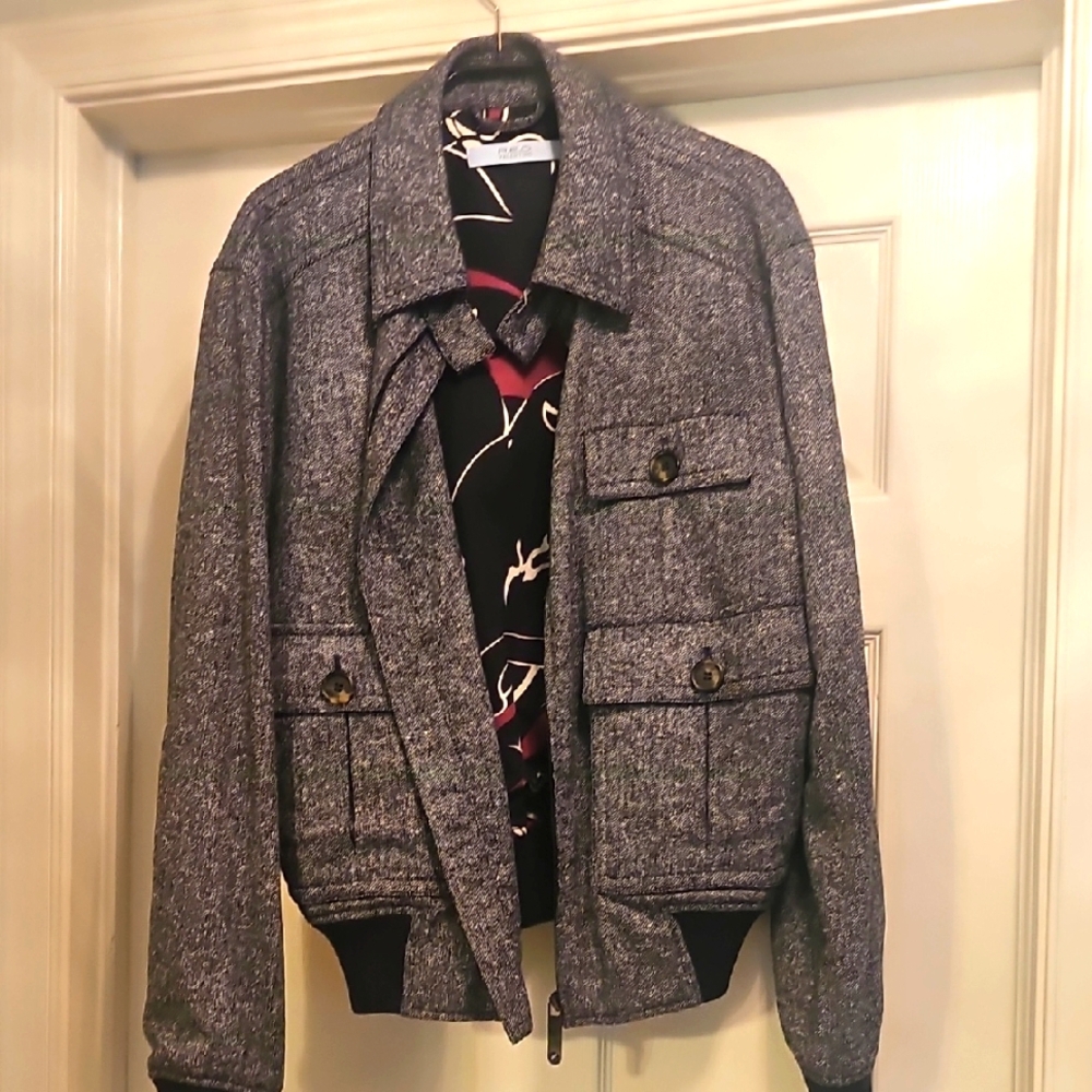 RED Valentino Gray Bomber Jacket